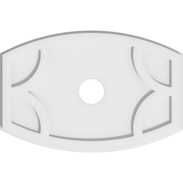 Ekena Millwork Kailey Architectural PVC Ceiling Medallion, 22"W x 14 5/8"H x 3"ID x 11 3/4"C x 1"P, One-Piece CMP22X14KY-03000 - main